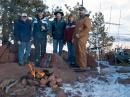 NØOLD, KØNR, KDØMFO, KØJJW, and WØSTU trying to stay warm on Mt. Herman, Colorado.
